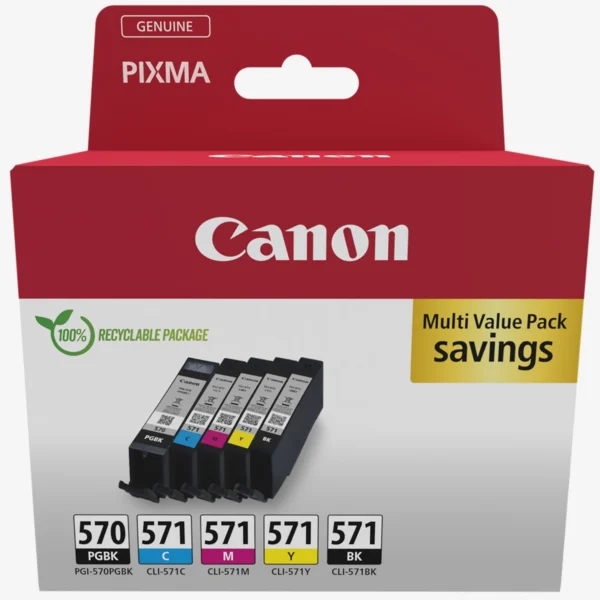 Canon PGI-570 / CLI-571 Pack x 5 jet d’encre authentique