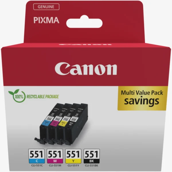 Canon CLI-551 Pack x 4 jet d’encre