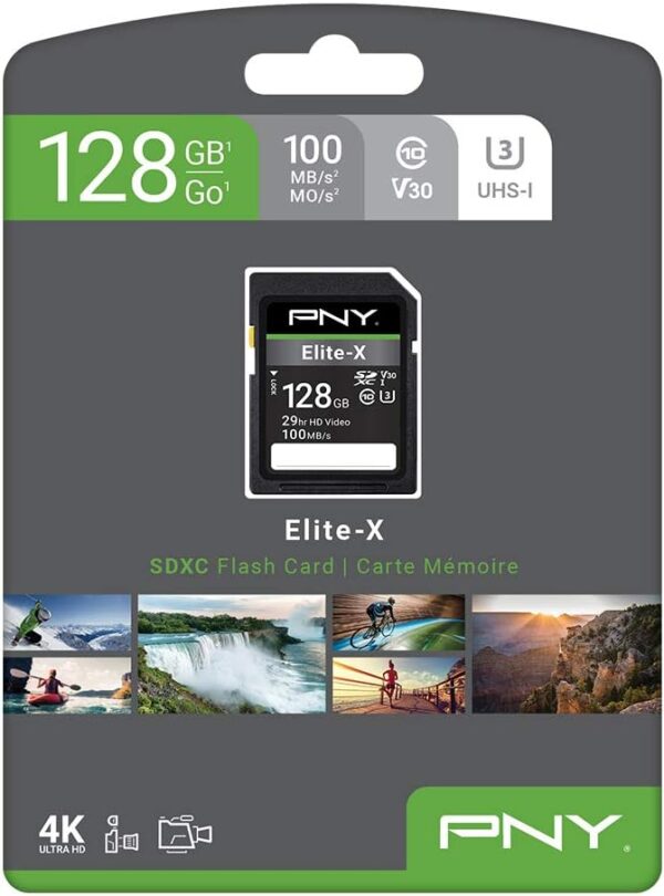 PNY Elite-X SDXC Card 64Go 128Go Class 10 UHS-I U3 100MB/s