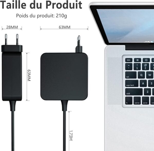Chargeur pour pc portable ASUS 19V 2,37 a 45W (4.0 1.35mm)