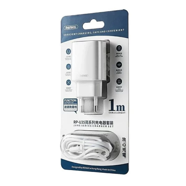 REMAX RP-U35 Pack Chargeur avec Câble USB / Lightning pour Iphone - Blanc